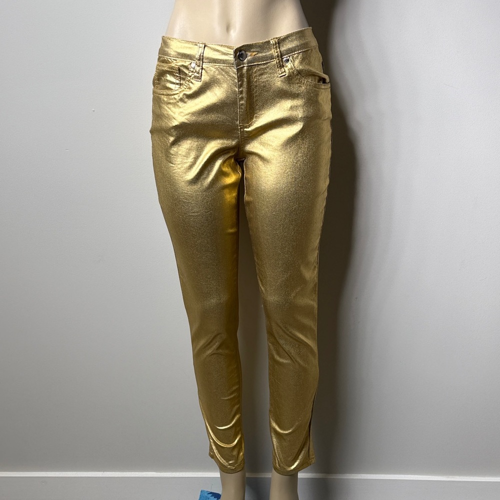 VENUS Metallic Gold Skinny Jeans for Women
